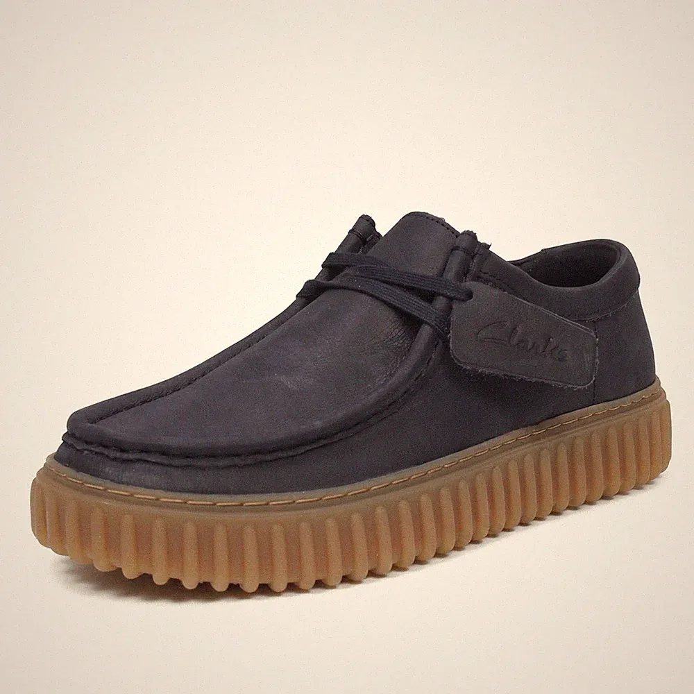 Clarks Torhill Low - blaue Leder Halbschuhe - Größe 40 [6,5 US 25cm] Schuhe