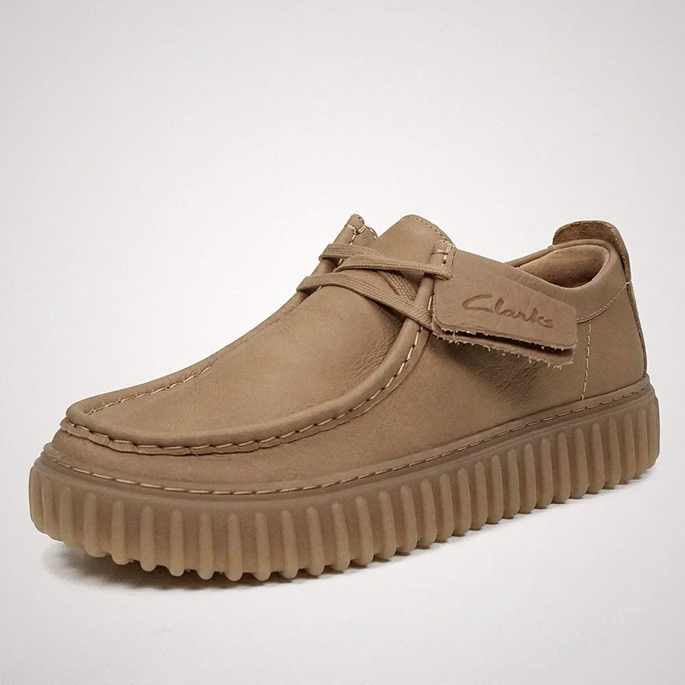 Clarks Torhill Low - Leder Halbschuhe Sand - Größe 41,5 [7,5 US 25,8cm]