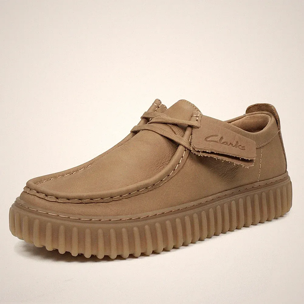 Clarks Torhill Low - Leder Halbschuhe Sand - Größe 42,5 [8,5 US 26,7cm]