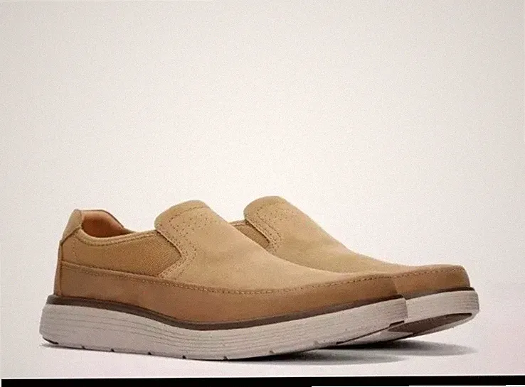 Clarks Un Abode Go Herren Dark Sand Kombi Halbschuhe UK 12 H EUR 47. Wide Fit.