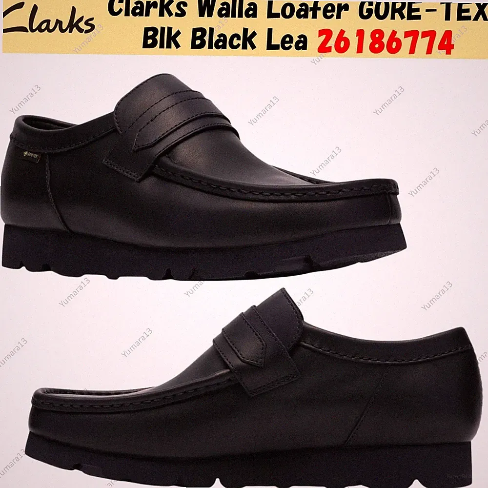 Clarks Walla Loafer GORE-TEX Blk Black Lea 26186774 UK 4-13