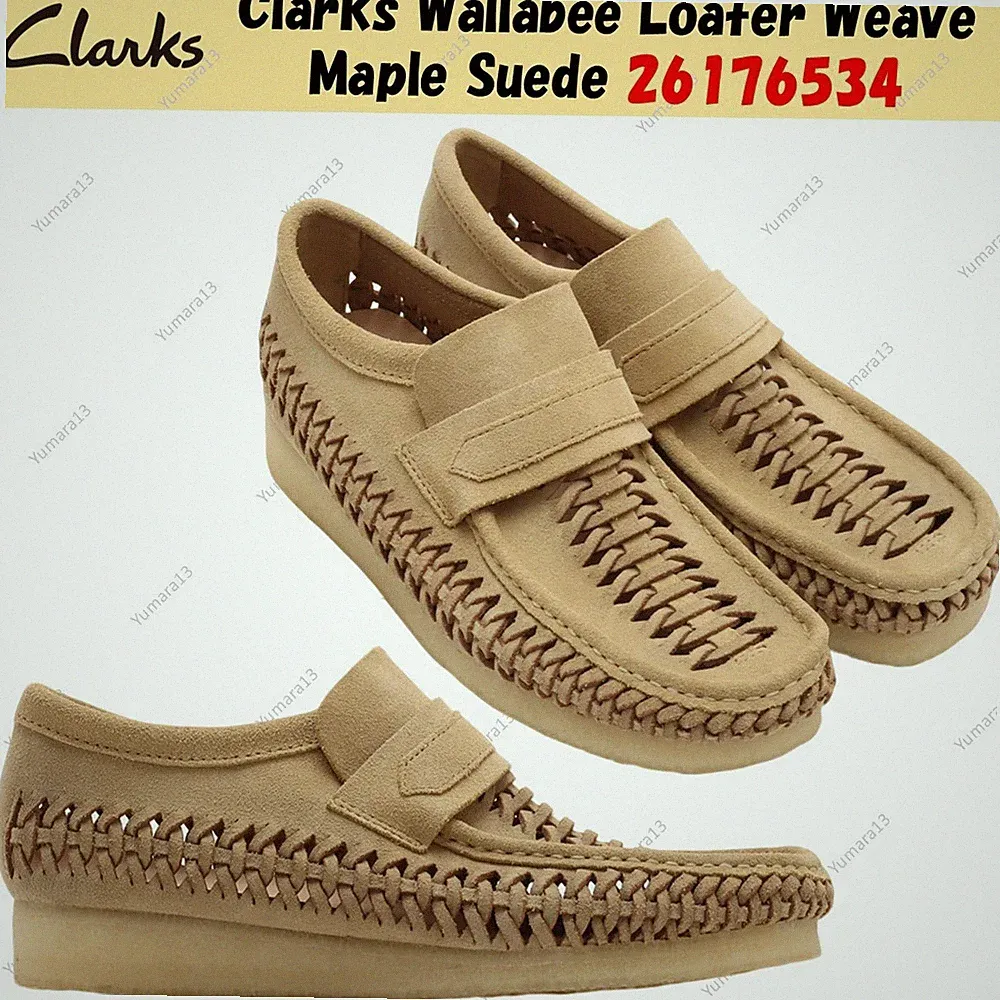 Clarks Wallabee Loafer Weave Maple Suede 26176534 UK 4-13