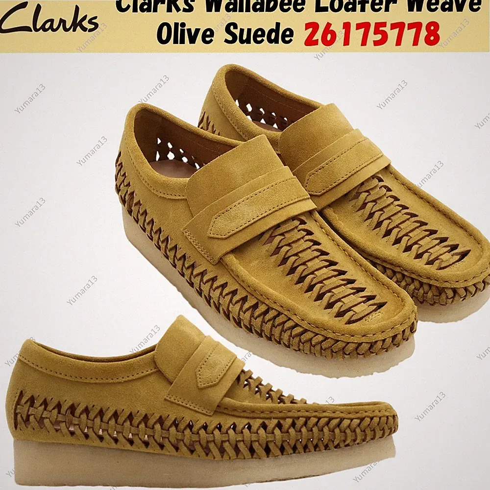 Clarks Wallabee Loafer Weave Olive Suede 26175778 UK 4-13