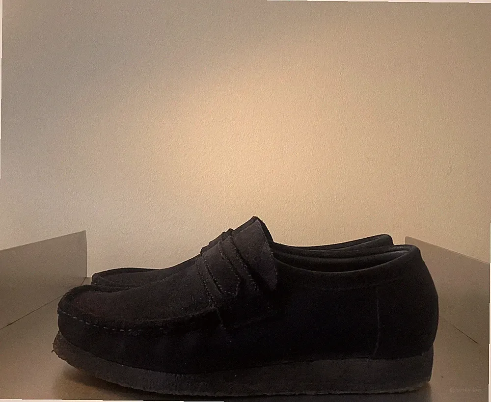 Clarks Wallabee Slipper/Loafer | black suede Wildleder | Gr.44 | NP: 160 Euro