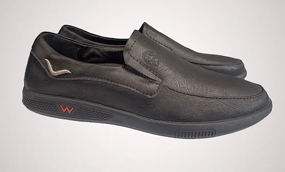 Clohoo Herren Leder Schwarz Halbschuh Gepolstert Freizeit Fahren Schuhe Gr. 48 / UK12,5