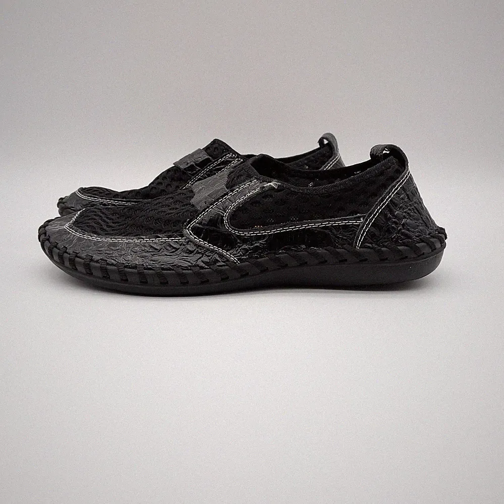 Clohoo Men's mesh breathable loafer shoes black men's W 7923 275 2.5 (~US 9.5)