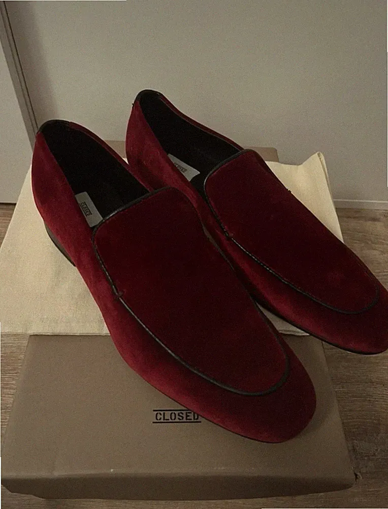 Closed Samt-Slipper / Loafer – Bordeaux – Gr. 39 | Originalkarton