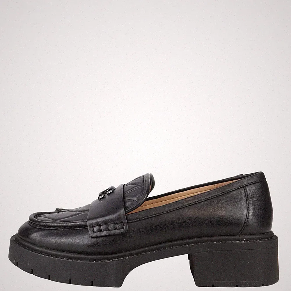 Coach Damen Schuhe Loafers Gr. 38,5 Schwarz Leder Halbschuhe Mokassins