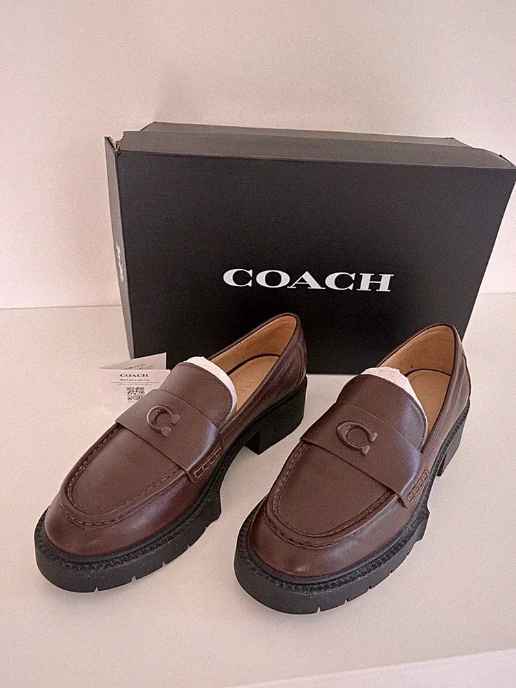 Coach Leah Loafer / Mokassins aus Leder in braun Gr. 39