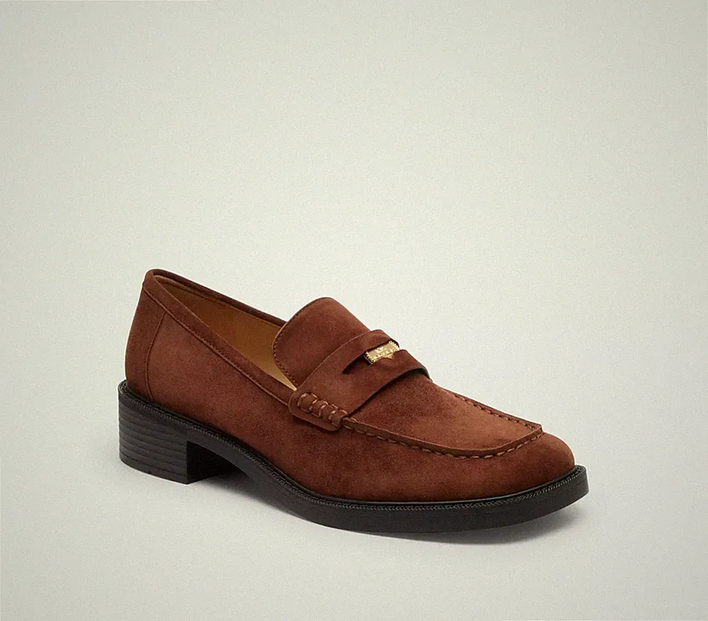 Coach Loafer Wildleder in Braun Perfekt für Sommer Größe 39 Büro/Uni/Elegant