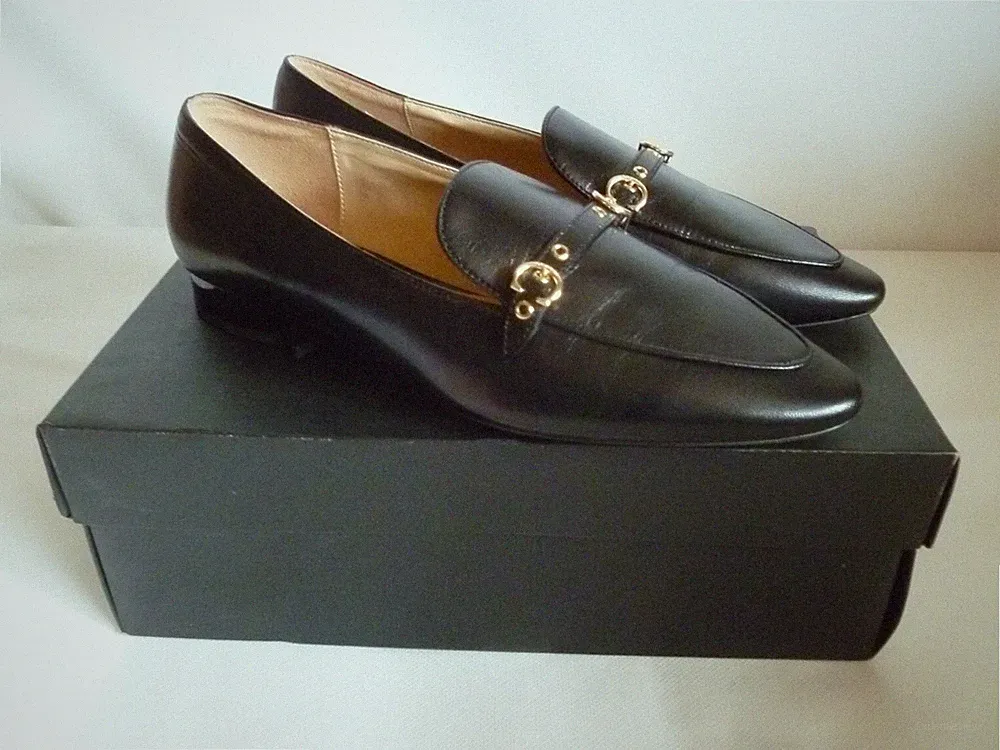 Coach Schuhe Isabel Loafer Leder Obermaterial Schwarz Größe UK 4 Originalverpackt Neu US 6 B