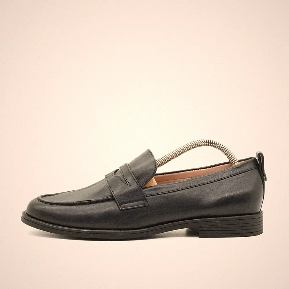 Cole Haan Damen Loafer EU 39 Grand 360 Schwarz Leder Low-Top Bequem Penny