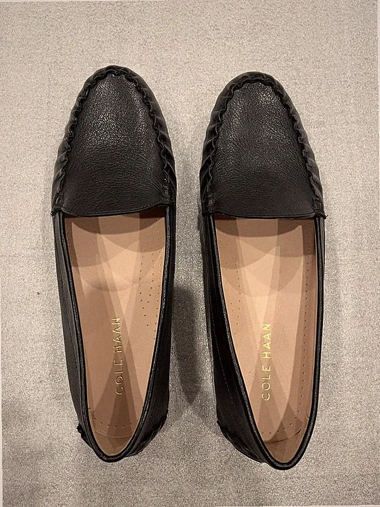 Cole Haan Eagle Driver Black Leather Loafer women size 8.5B Classic