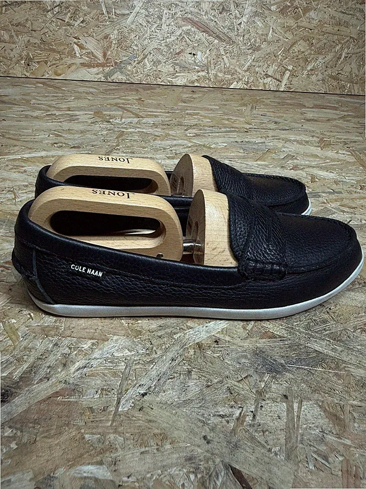 Cole Haan Halbschuhe Herren Größe 9,5 Schwarz Leder Slipper Bequem Schuhe Deck