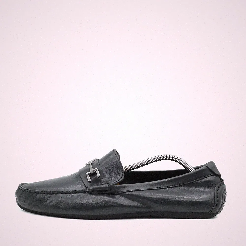 Cole Haan Herren C25890 Loafer Schwarz Leder Metallakzent Mokassin EU 43,5