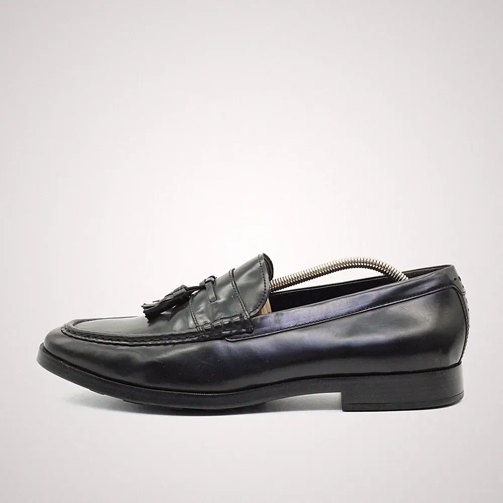 Cole Haan Herren C26063 Loafer Schwarz Leder Quasten, GrandOS Slipper EU 44