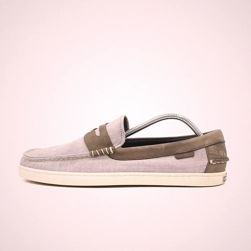 Cole Haan Herren C30496 Slipper Grau Taupe Canvas Grand.OS Loafer EU 44