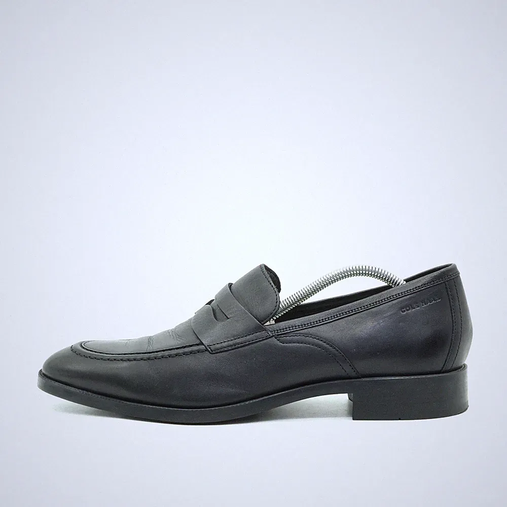 Cole Haan Herren Grand Businessschuh Schwarz Leder Komfort, Penny Loafer EU 44