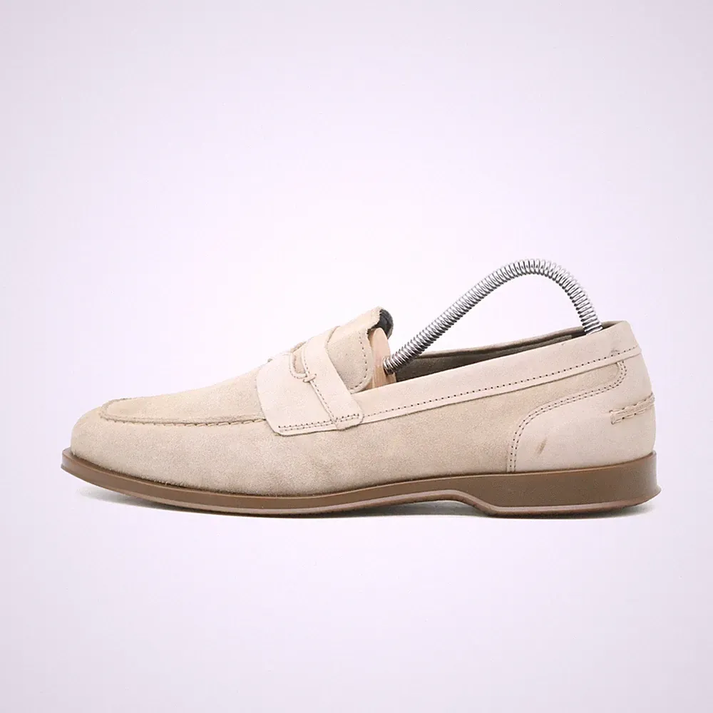 Cole Haan Herren Grand.ØS Slipper Beige Wildleder Atmungsaktiv Loafer EU 41,5