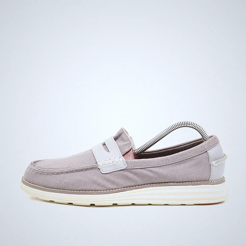 Cole Haan Herren Grand OS Freizeitschuh Grau Canvas Komfort Loafer EU 41,5