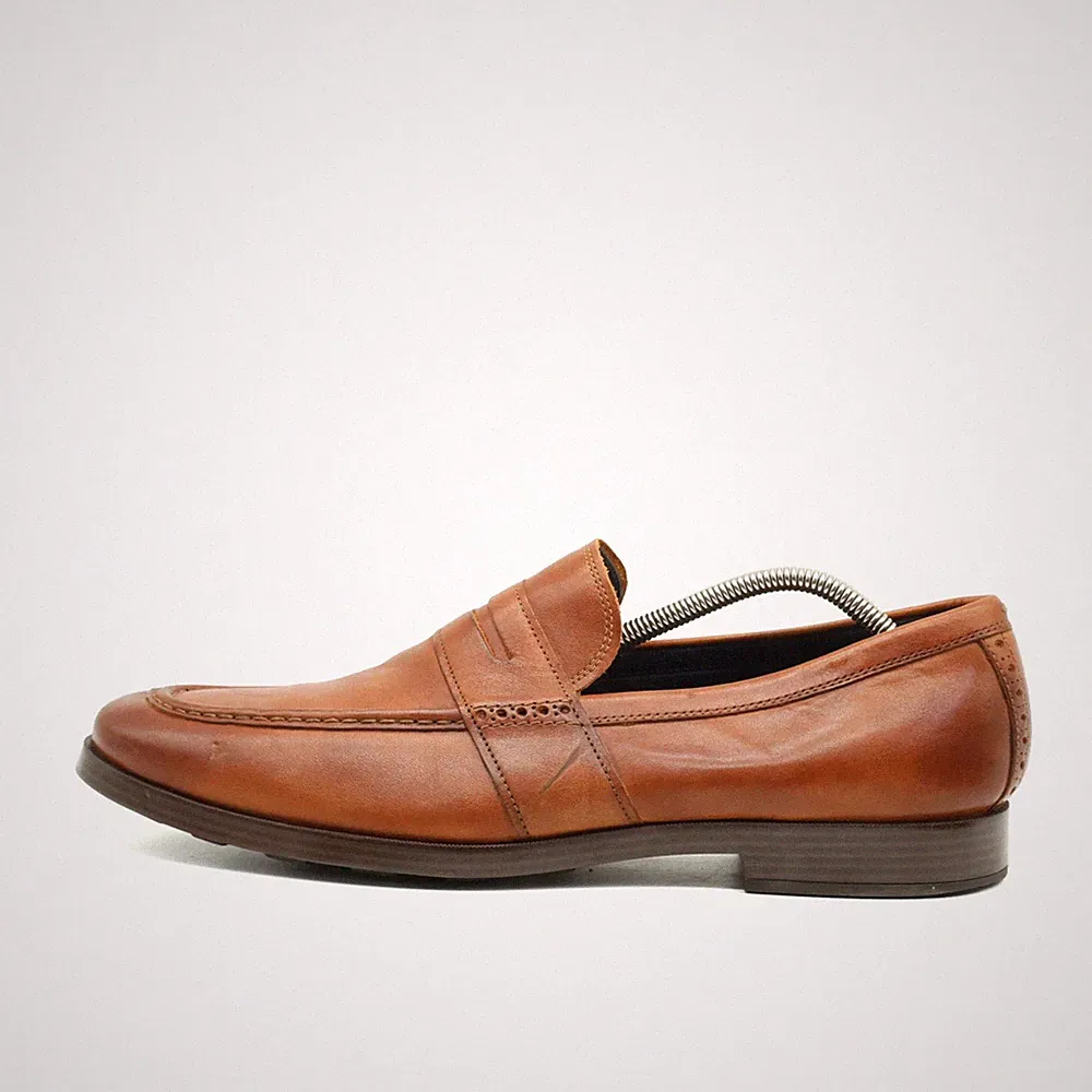 Cole Haan Herren Grand.OS Schuh Braun Leder Bequem, Penny Loafer EU 44.5