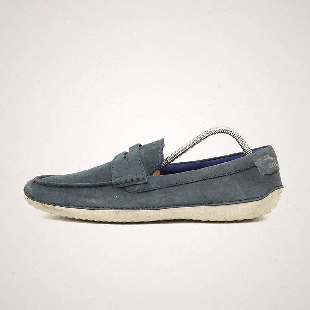 Cole Haan Herren Grands.OS Loafer Mokassin Blau Nubukleder Komfort Slipper EU 44