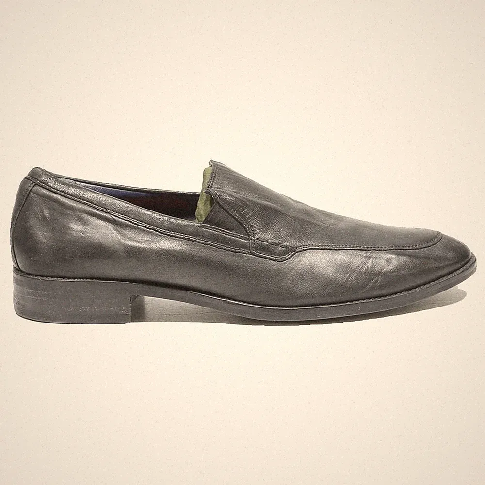 COLE HAAN Herren Lederschuhe Schwarz Slip-On Loafer UK 10 Klassisch Formell