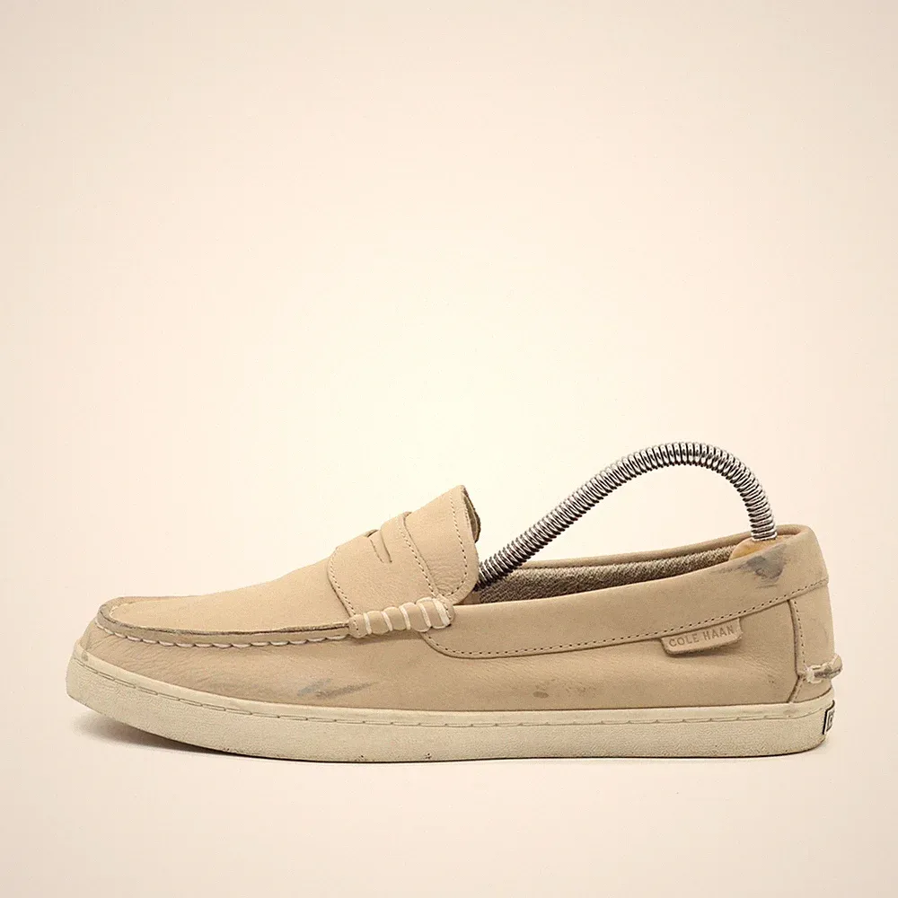 Cole Haan Herren Loafer EU 41 C29099 Beige Handgenähte Naht Mokassin