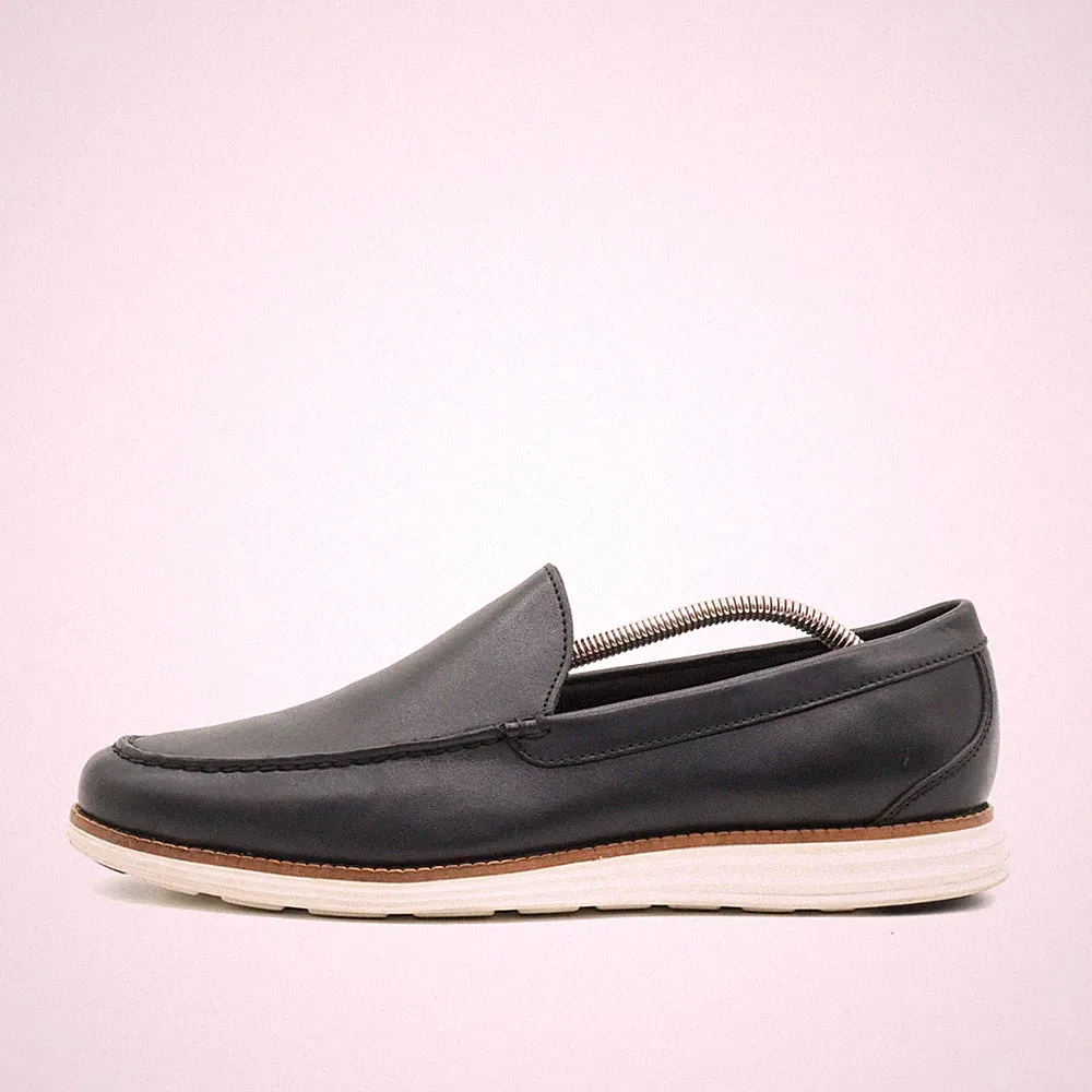 Cole Haan Herren Mokassin EU 42,5 Schwarz Leder Leichtgewicht Grand Loafer