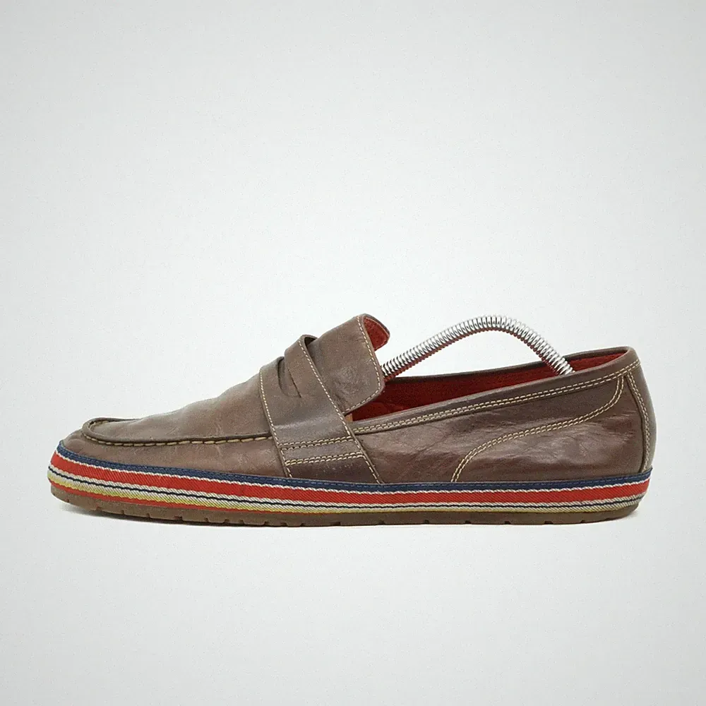 Cole Haan Herren Penny Loafer Mokassin Braun Leder Sohle Mokassins EU 45
