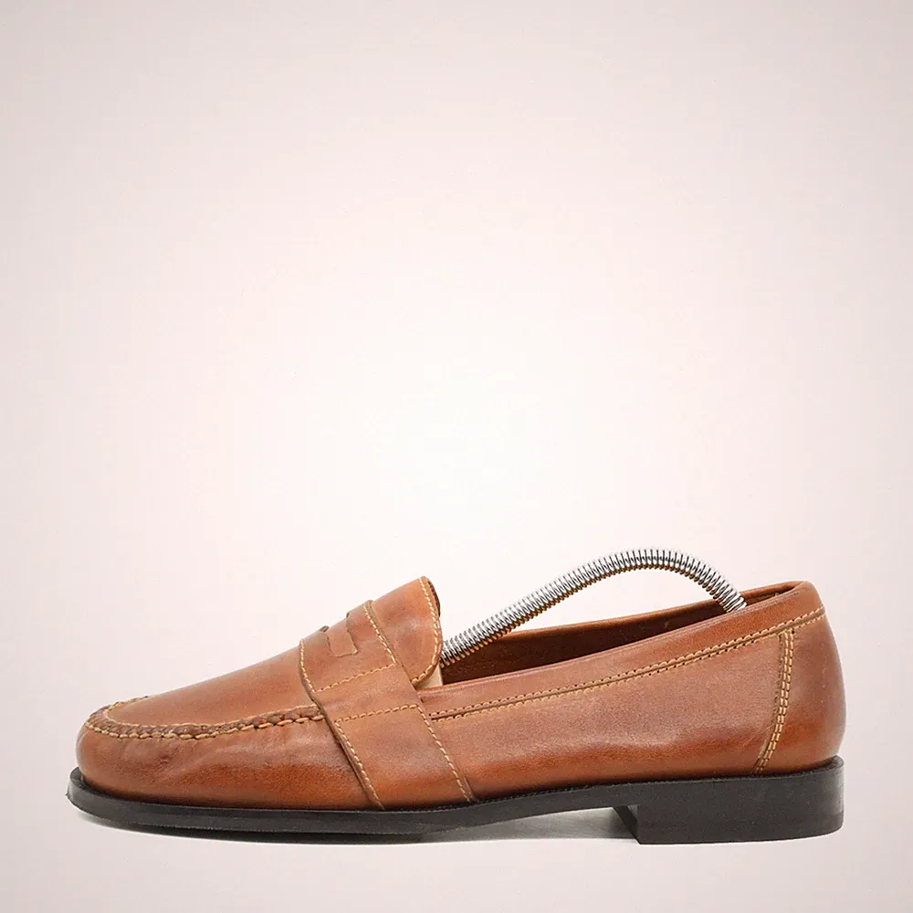 Cole Haan Herren Penny Loafer Schuhe Braun Leder Atmungsaktiv EU 43,5