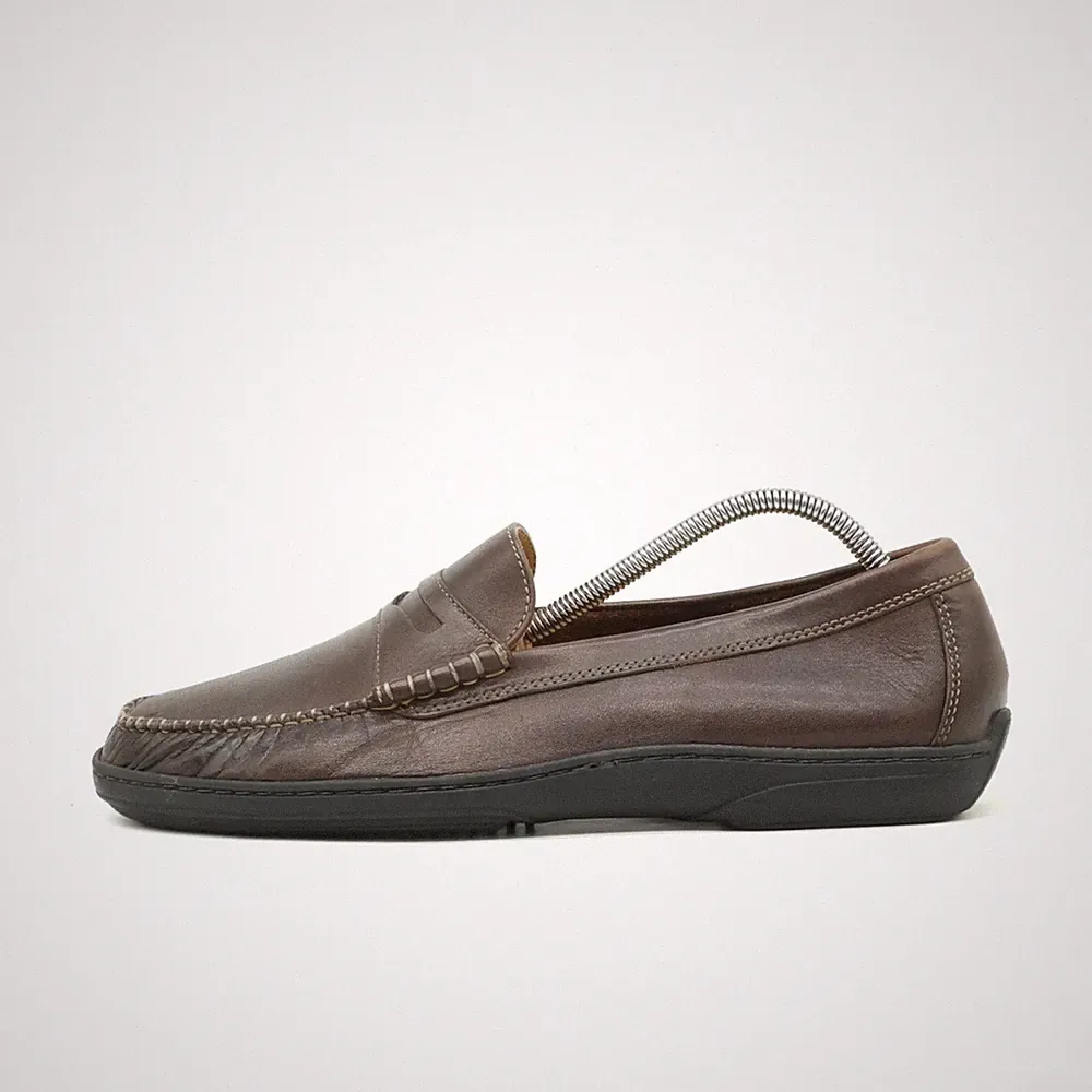 Cole Haan Herren Penny Loafer Slipper Braun Leder Bequem Mokassin EU 43
