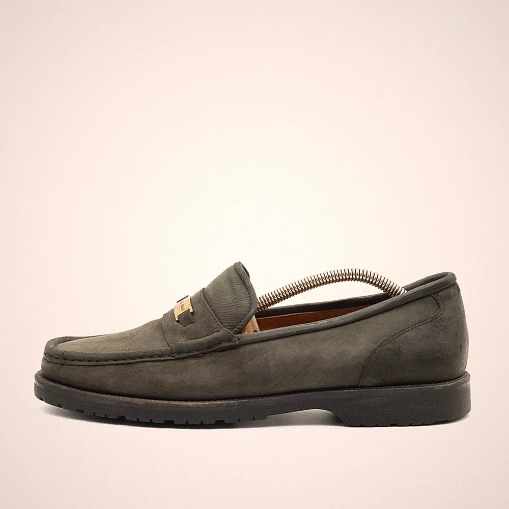 Cole Haan Herren Slipper EU 41,5 Loafer dunkelgrau Leder Bequem Classic