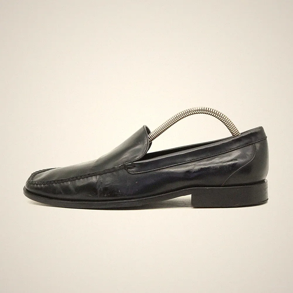 Cole Haan Herren Slipper EU 42 Loafer Schwarz Leder Handgefertigt Classic