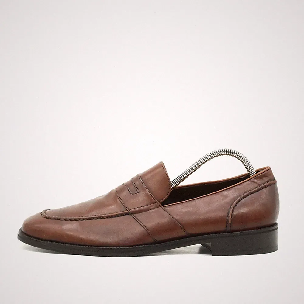Cole Haan Herren Slipper EU 44 Penny Loafer Braun Leder Bequeme Passform Classic