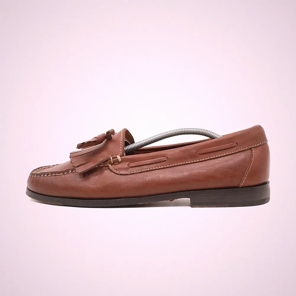 Cole Haan Herren Tassel Loafer Braun Leder Fransen, Classic Mokassins EU 43,5