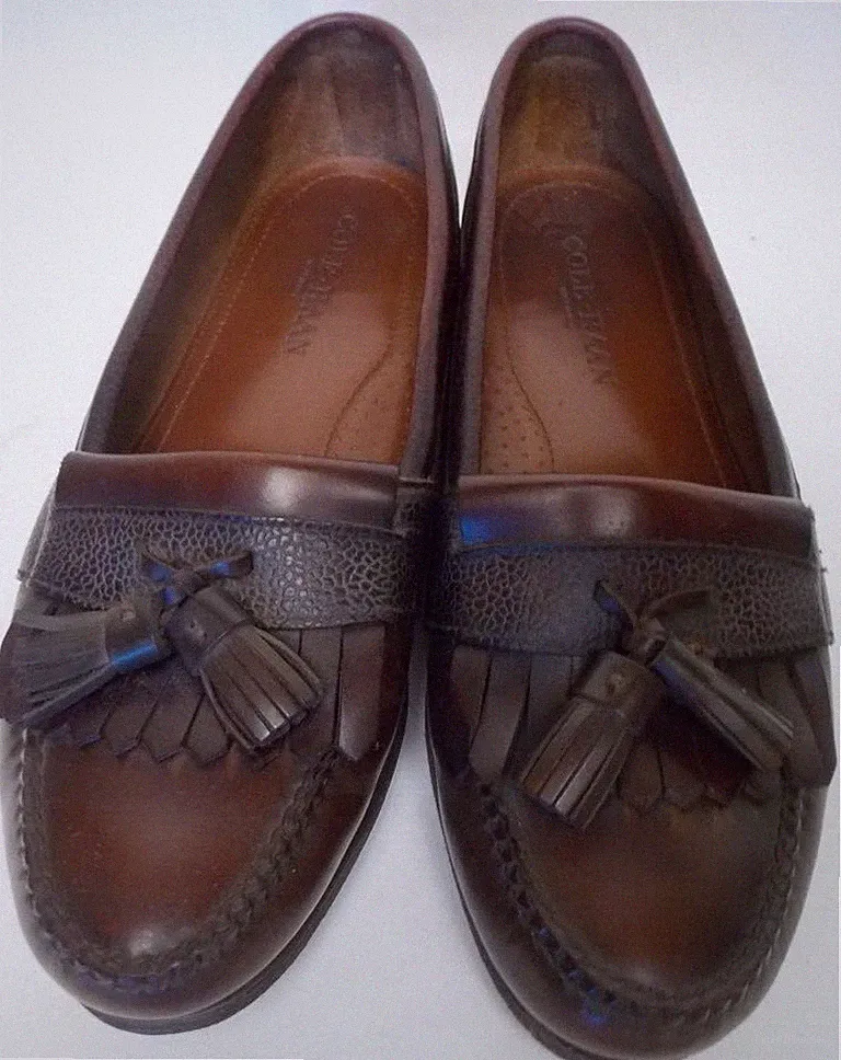 Cole Haan Men's Brown Kiltie Tassel Leather Loafer US 9.5 D UK 9 USA Made EUC