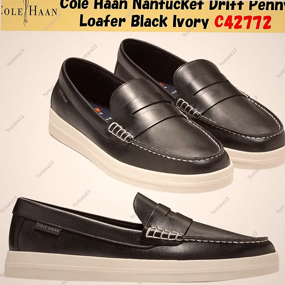 Cole Haan Nantucket Drift Penny Loafer Schwarz Elfenbein C42772 Herren Gr.