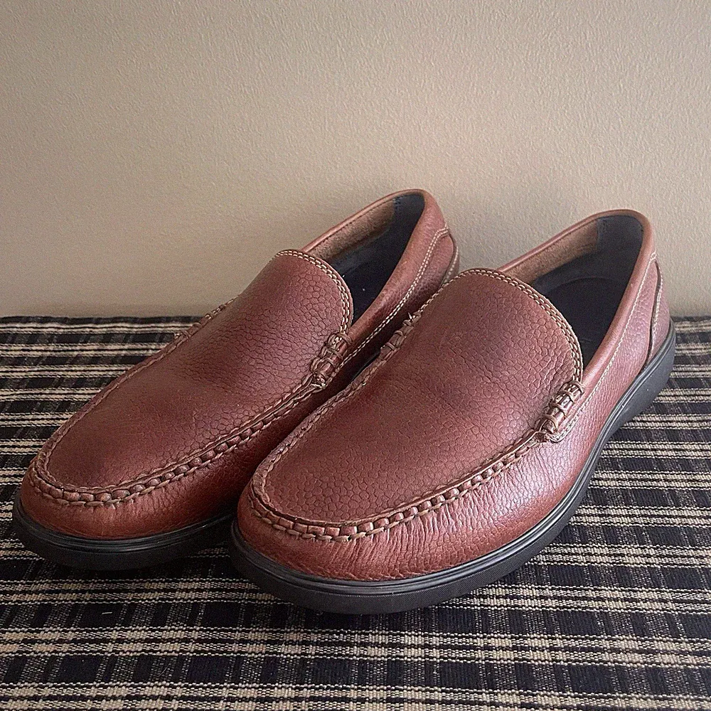 Cole Haan Sutton Venetian Brown Grain Leather Driving Loafers Men Shoes Sz 7.5M⁠