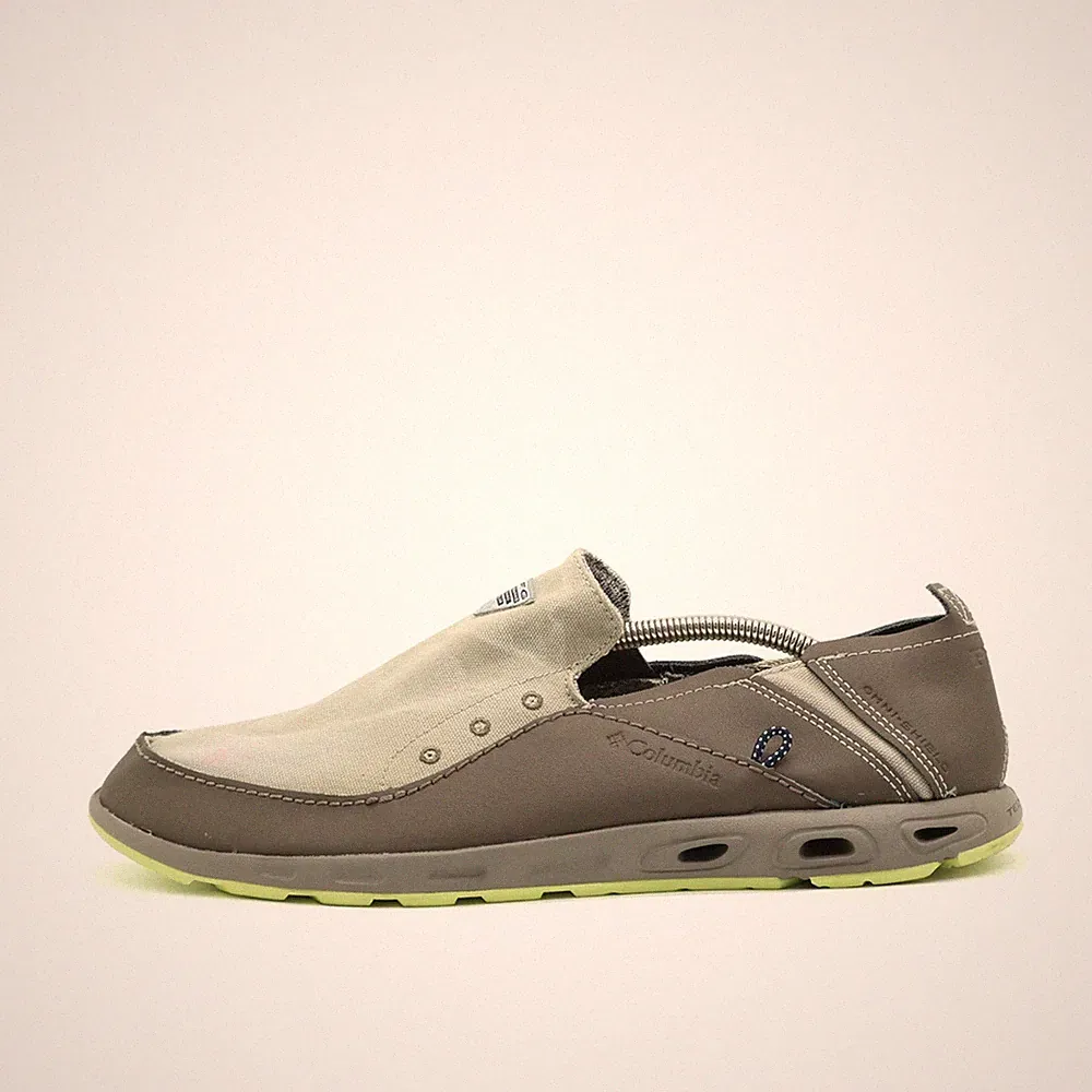 Columbia Herren Slipper EU 44 BM4677-005 Beige Braun Leder Canvas Drainmaker