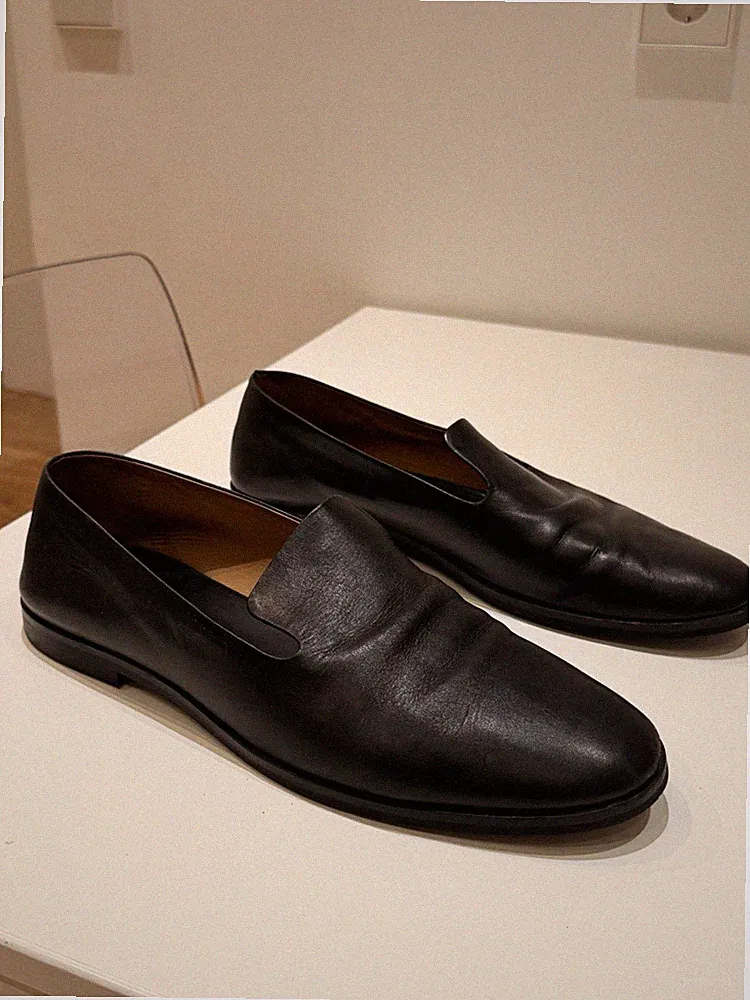 COS eleganten schwarzen Loafer aus Glattleder Gr. 45