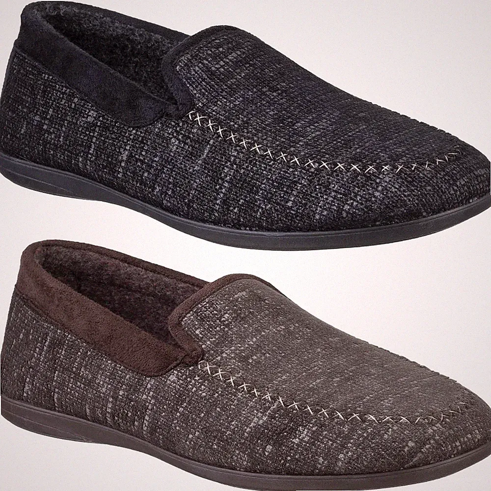 Cotswold Herren Stanley Halbschuh Hausschuhe Kunstwolle Futter Indoor Outdoor Mokassinnaht