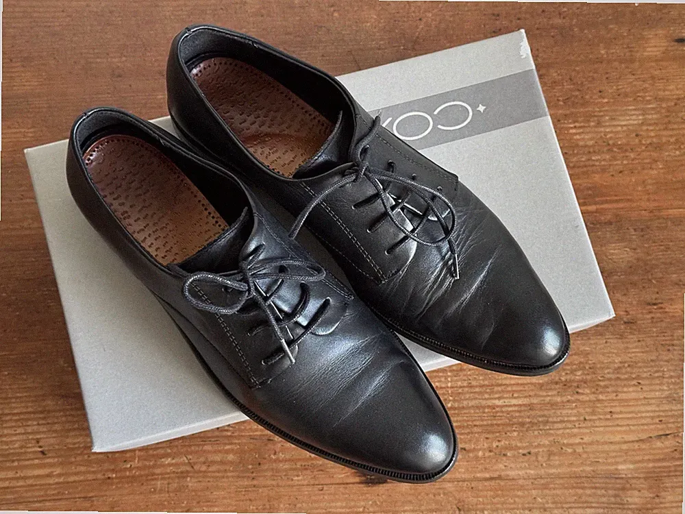COX Schnürschuhe Loafer Gr. 40 Schnürschuhe Anzugschuhe schwarz Leder Echtleder