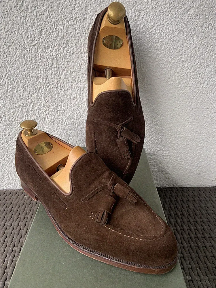 Crockett & Jones Cavendish 2 Tassel Loafer Dunkelbraun Wildleder 8 UK 42 EU Sued