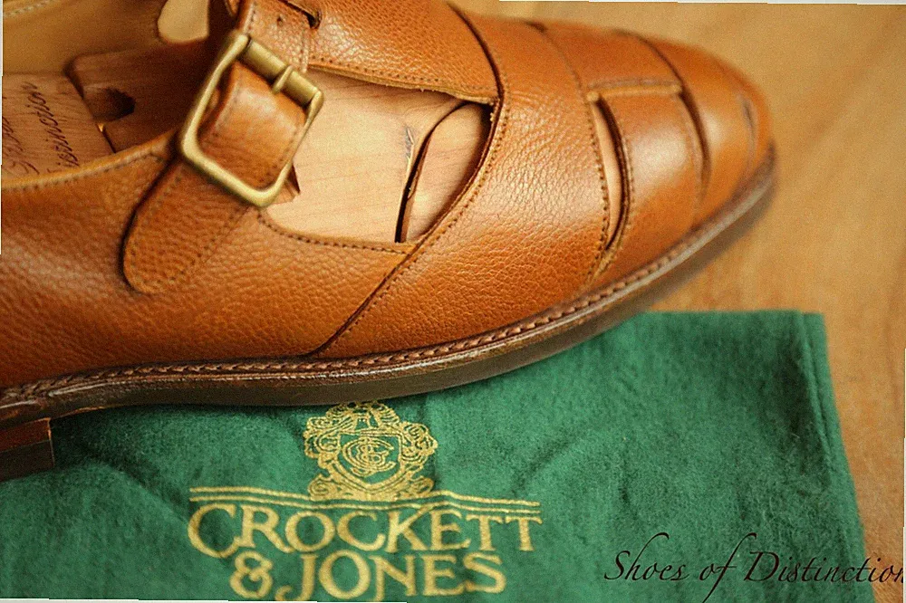 Crockett & Jones Fisherman hellbraun Leder Halbschuhe Bootsschuhe Herren UK 6 NEU