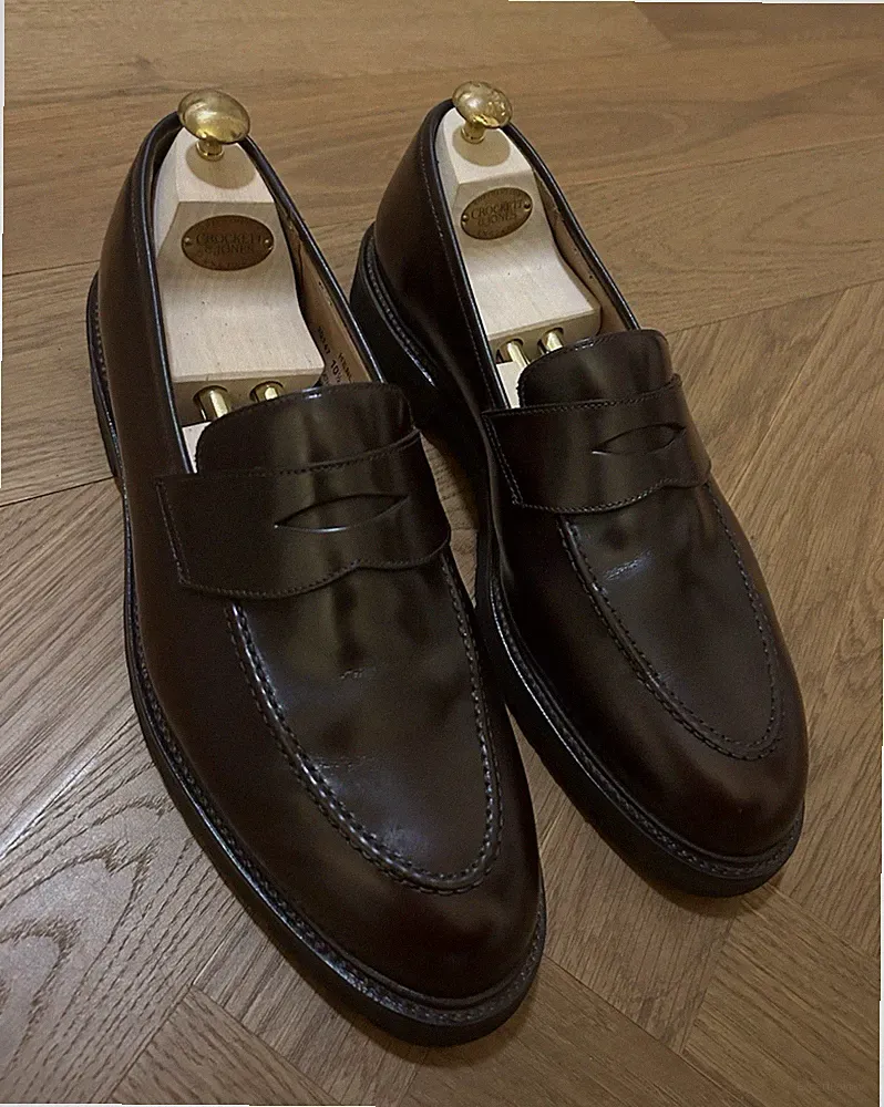 Crockett & Jones Henley 3 Herren Loafer Dunkelbraun Leder EU 44,5 Gummisohle E