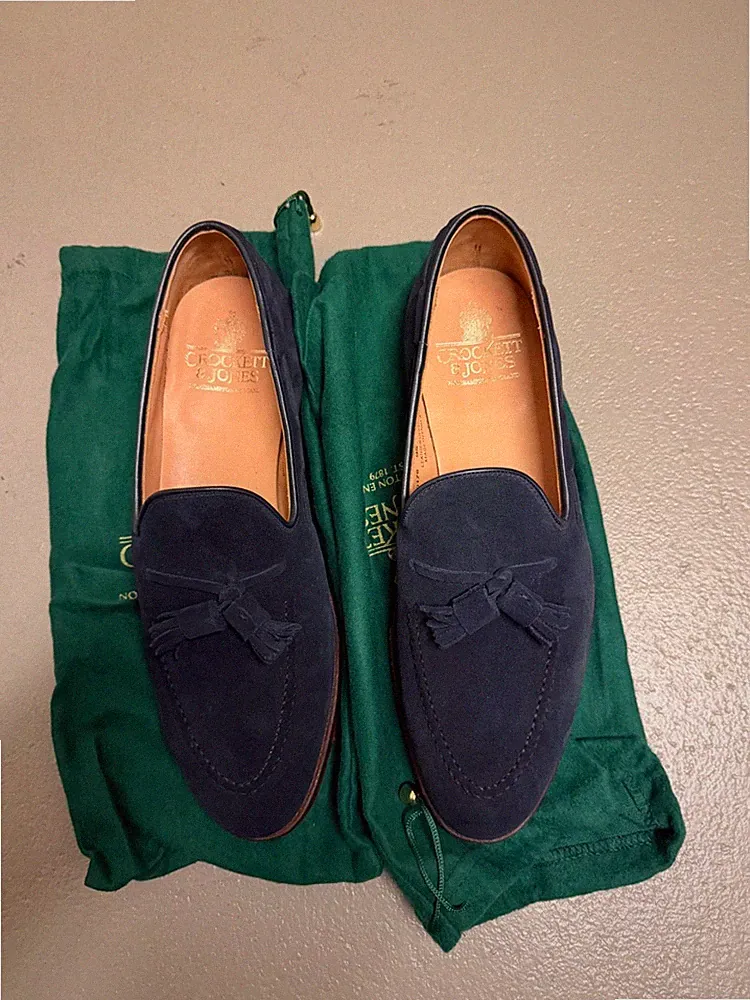 Crockett & Jones Jersey UK 9.5 – NEW– Ocean Suede-Leather Sole – Goodyear Welted