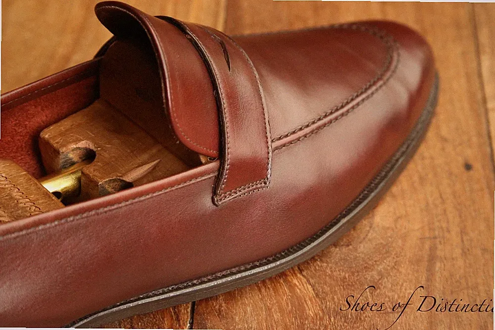 Crockett & Jones Penny Burgundy Leder Schuhe Halbschuhe Herren UK 11,5 EU 45,5