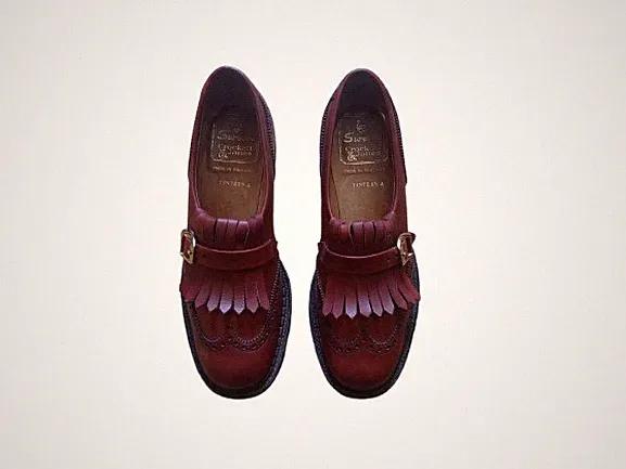 Crockett & Jones Swan Damen Leder Kiltie Schuhe Slipper Gr 40, UK 7,5 England