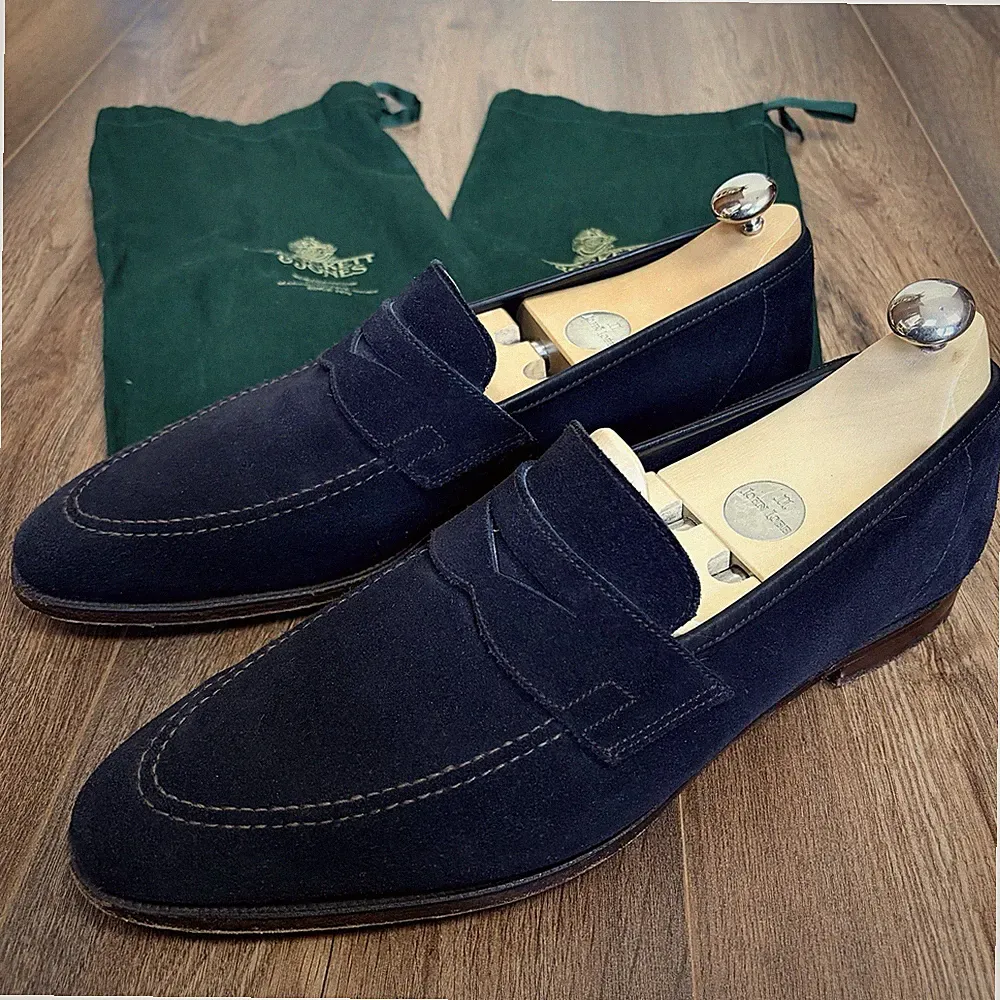 Crockett & Jones Teign Navy Wildleder Schuhe Halbschuhe Herren UK 9,5 E US 10,5 £475